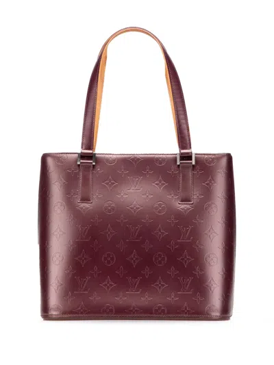 Pre-owned Louis Vuitton 2002 Monogram Mat Stockton Tote Bag In Red