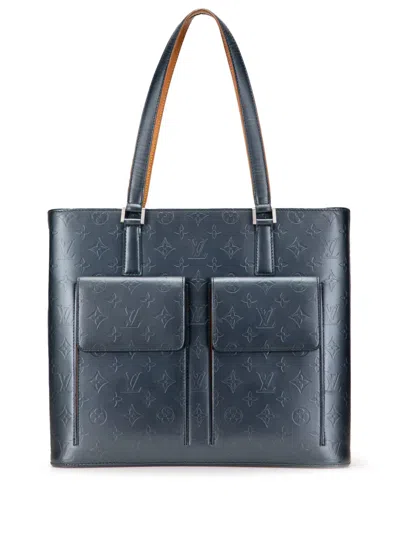 Pre-owned Louis Vuitton 2002 Monogram Mat Wilwood Tote Bag In Blue