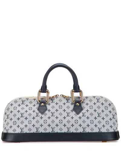 Pre-owned Louis Vuitton 2002 Monogram Mini Lin Alma Horizontal Handbag In Gray
