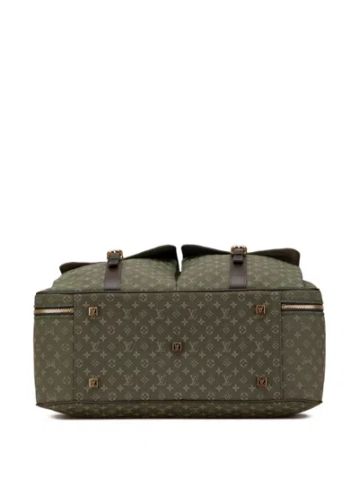 Pre-owned Louis Vuitton 2002 Monogram Mini Lin Claudine Duffle Bag Travel Bag In Green
