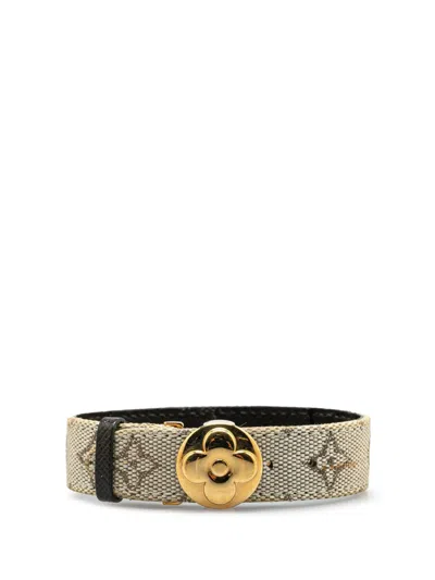 Pre-owned Louis Vuitton 2002 Monogram Mini Lin Wish Bracelet Costume Bracelet In Brown
