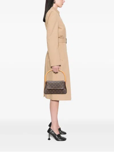 Pre-owned Louis Vuitton 2002 Monogram Mini Looping Shoulder Bag In Brown