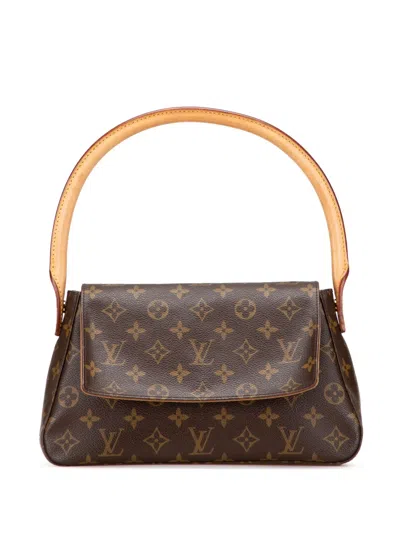Pre-owned Louis Vuitton 2002 Monogram Mini Looping Shoulder Bag In Brown