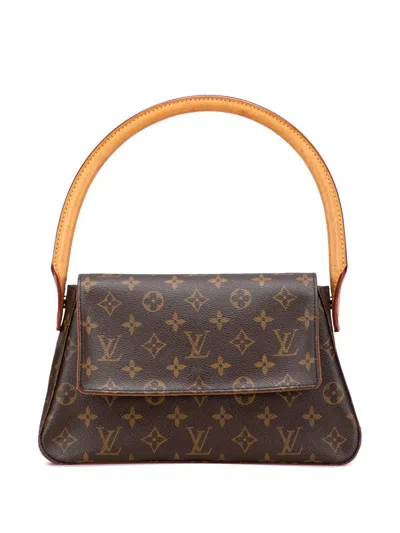 Pre-owned Louis Vuitton 2002 Monogram Mini Looping Shoulder Bag In Brown