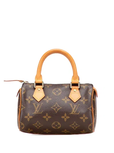 Pre-owned Louis Vuitton 2002 Monogram Mini Speedy Hl Satchel In Brown