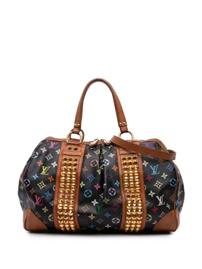 Pre-owned Louis Vuitton 2002 Monogram Multicolore Courtney Mm Satchel In Black
