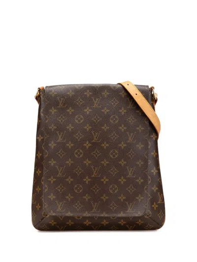 Pre-owned Louis Vuitton 2002 Monogram Musette Salsa Gm Crossbody Bag In Brown