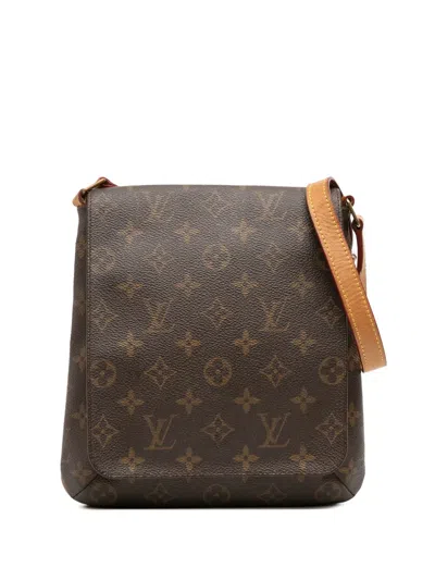 Pre-owned Louis Vuitton 2002 Monogram Musette Salsa Pm Short Strap Shoulder Bag In Brown