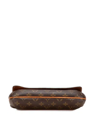 Pre-owned Louis Vuitton 2002 Monogram Musette Tango Long Strap Crossbody Bag In Brown