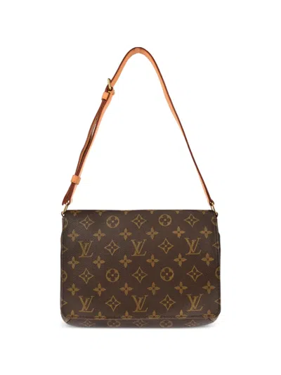 Pre-owned Louis Vuitton 2002 Monogram Musette Tango Short Shoulder Bag In Brown
