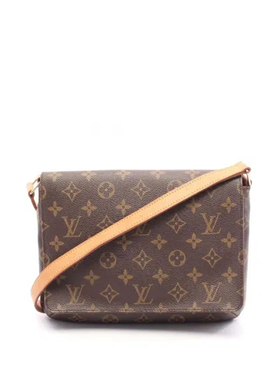 Pre-owned Louis Vuitton 2002 Monogram Musette Tango Short Strap Shoulder Bag In Brown