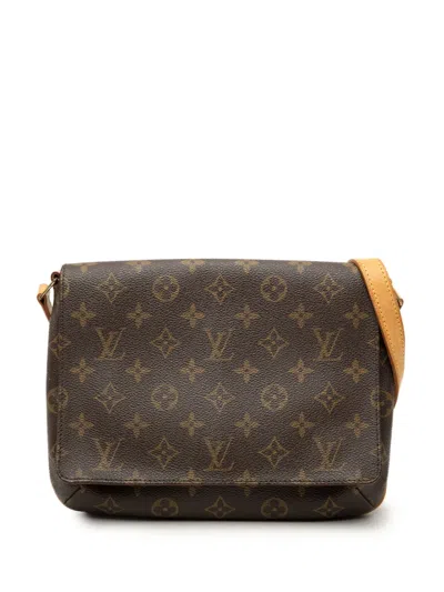 Pre-owned Louis Vuitton 2002 Monogram Musette Tango Short Strap Shoulder Bag In Brown
