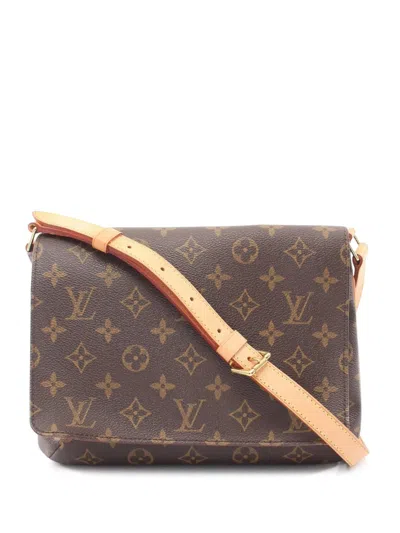 Pre-owned Louis Vuitton 2002 Monogram Musette Tango Short Strap Shoulder Bag In Brown