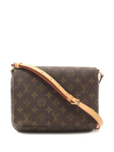Pre-owned Louis Vuitton 2002 Monogram Musette Tango Short Strap Shoulder Bag In Brown