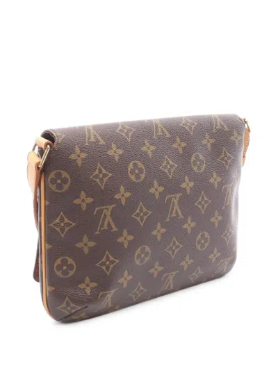Pre-owned Louis Vuitton 2002 Monogram Musette Tango Short Strap Shoulder Bag In Brown