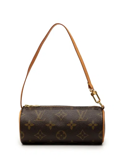Pre-owned Louis Vuitton 2002 Monogram Papillon Pochette Handbag In Brown