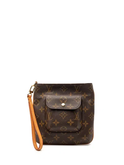 Pre-owned Louis Vuitton 2002 Monogram Partition Clutch Bag In Brown