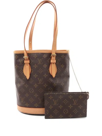 Pre-owned Louis Vuitton 2002 Monogram Pm Handbag In Brown