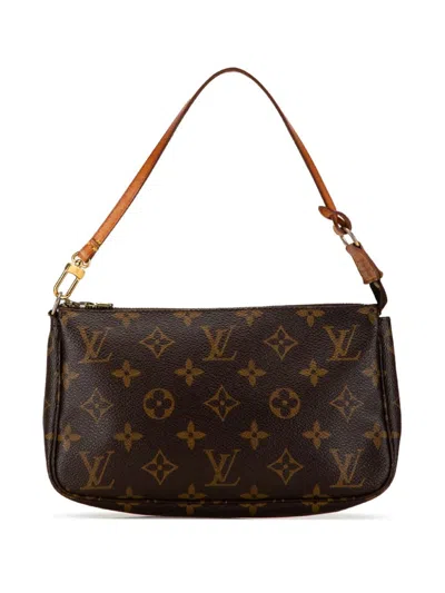 Pre-owned Louis Vuitton 2002 Monogram Pochette Accessoires Shoulder Bag In 褐色