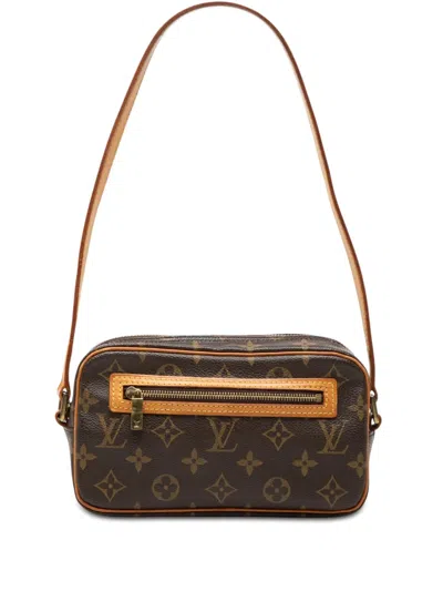 Pre-owned Louis Vuitton 2002 Monogram Pochette Cite Shoulder Bag In Brown
