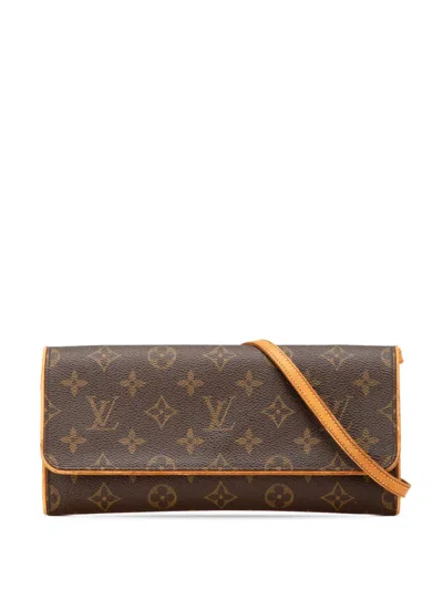 Pre-owned Louis Vuitton 2002 Monogram Pochette Twin Gm Crossbody Bag