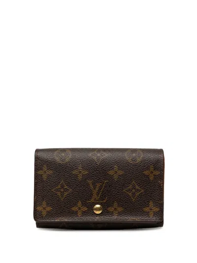 Pre-owned Louis Vuitton 2002 Monogram Porte Monnaie Tresor Wallet Small Wallets In Brown