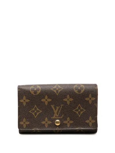 Pre-owned Louis Vuitton 2002 Monogram Porte Monnaie Tresor Wallet Small Wallets In Brown