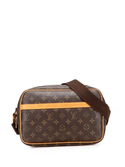 Pre-owned Louis Vuitton 2002 Monogram Reporter Pm Crossbody Bag In Brown