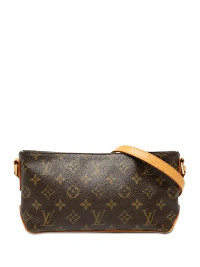 Pre-owned Louis Vuitton 2002 Monogram Trotteur Crossbody Bag In Brown