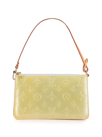 Pre-owned Louis Vuitton 2002 Monogram Vernis Pochette Lexington Shoulder Bag In Yellow