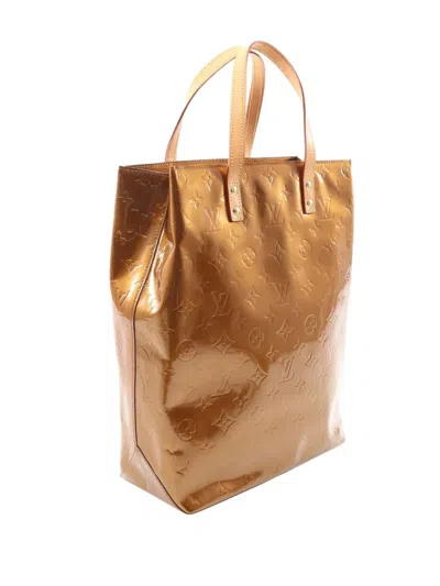 Pre-owned Louis Vuitton 2002 Monogram Vernis Reade Mm Tote Bag In Brown