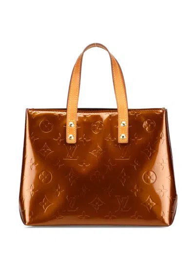 Pre-owned Louis Vuitton 2002 Monogram Vernis Reade Pm Handbag In Brown