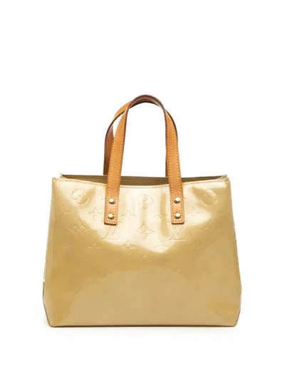 Pre-owned Louis Vuitton 2002 Monogram Vernis Reade Pm Handbag In Neutrals