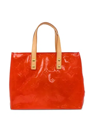 Pre-owned Louis Vuitton 2002 Monogram Vernis Reade Pm Handbag In Red