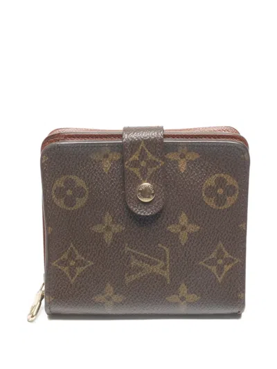 Pre-owned Louis Vuitton 2002 Monogram Zip Wallet In Brown