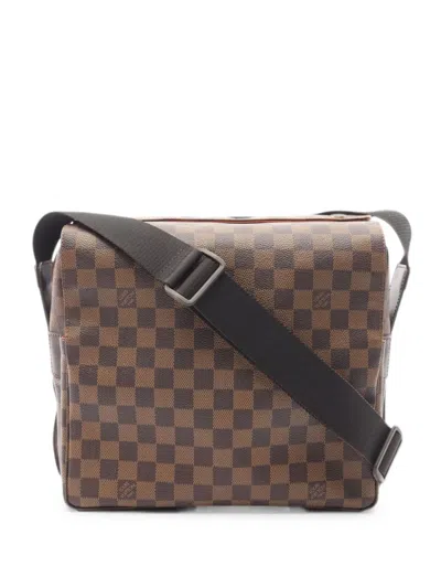 Pre-owned Louis Vuitton 2002 Naviglio Damier Ebene Shoulder Bag In Brown