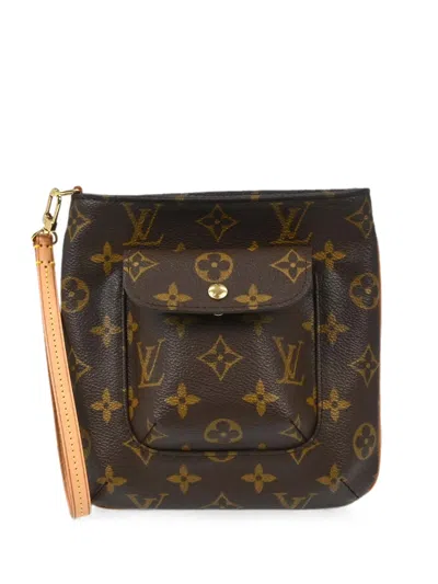 Pre-owned Louis Vuitton 2002 Partition Monogram Clutch Bag In Brown