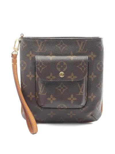 Pre-owned Louis Vuitton 2002 Partition Monogram Pouch In Brown