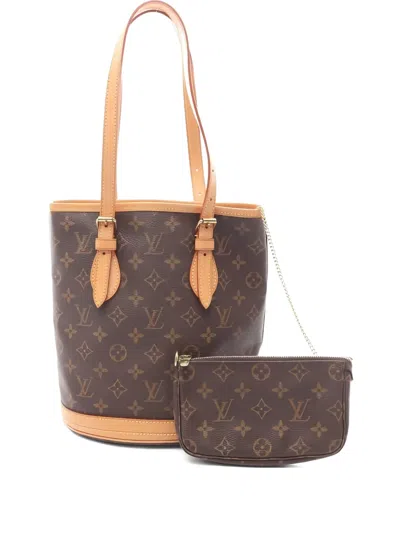 Pre-owned Louis Vuitton 2002 Pm Bucket Tote Bag In Brown