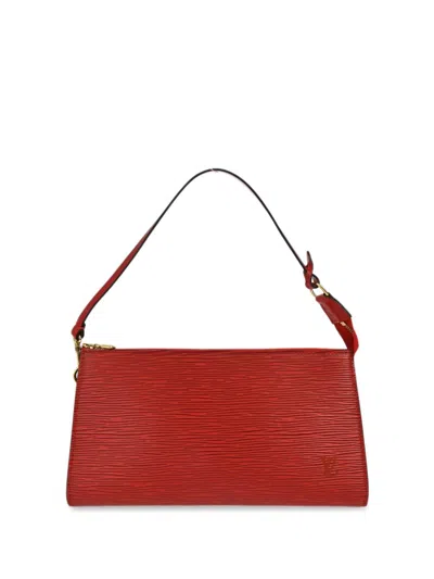 Pre-owned Louis Vuitton 2002 Pochette Accessoires Clutch Bag In Red