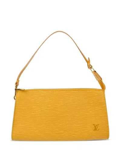Pre-owned Louis Vuitton 2002 Pochette Accessoires Clutch Bag In Yellow