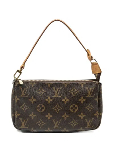 Pre-owned Louis Vuitton 2002 Pochette Accessoires Monogram Shoulder Bag In Brown