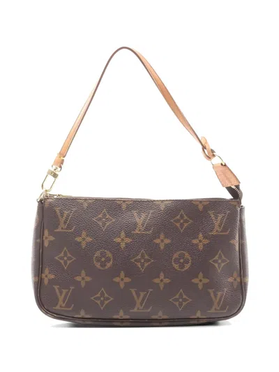 Pre-owned Louis Vuitton 2002 Pochette Accessoires Monogram Shoulder Bag In Brown