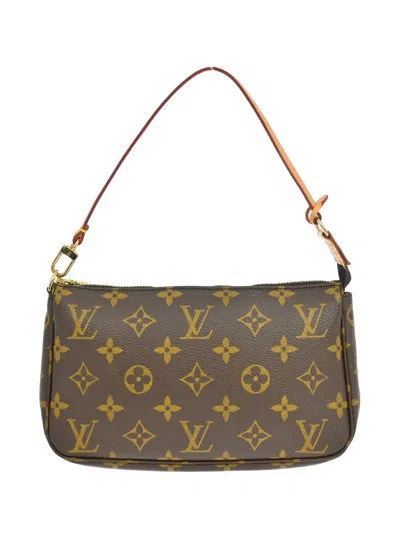 Pre-owned Louis Vuitton 2002 Pochette Accessoires Monogram Shoulder Bag In Brown
