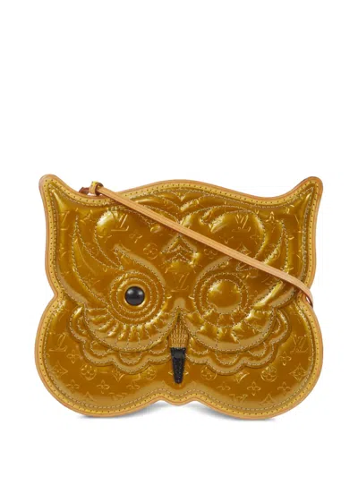 Pre-owned Louis Vuitton 2002 Pochette Conte De Fées Owl Mini Bag In Gold
