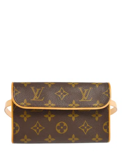 Pre-owned Louis Vuitton 2002  Pochette Florentine Belt Bag In Brown