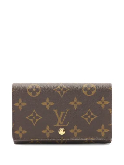 Pre-owned Louis Vuitton 2002 Porte-monnaie Bie Tresor Bi-fold Wallet In Brown