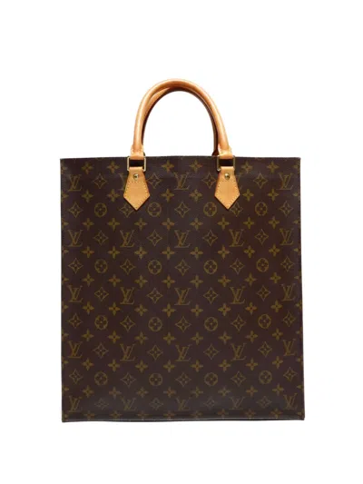 Pre-owned Louis Vuitton 2002 Sac Plat Monogram Handbag In Brown