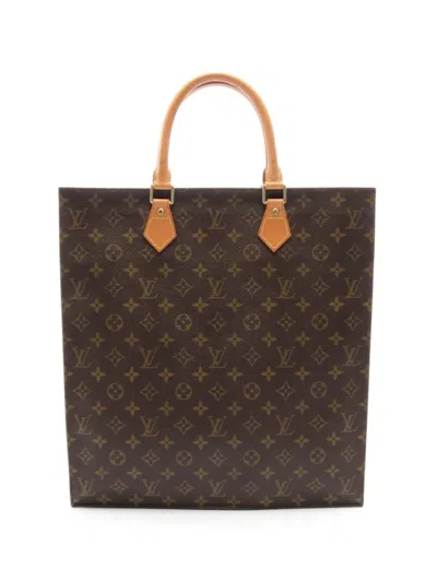Pre-owned Louis Vuitton 2002 Sac Plat Tote Bag In Brown