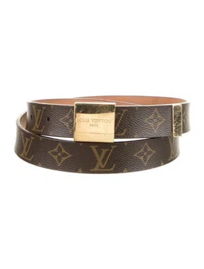 Pre-owned Louis Vuitton 2002 Santur Carre Waist Belt In Brown
